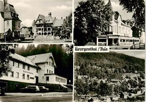 AK / Ansichtskarte Georgenthal_Gotha Hotel Deutscher Hof Cafe Adler Roedebachmuehle Teilansicht Georgenthal Gotha