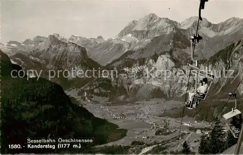 AK / Ansichtskarte  Sessellift_Chairlift_Telesiege Oeschinensee Kandersteg