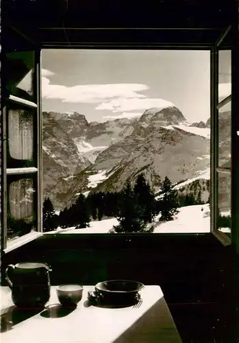 AK / Ansichtskarte  Braunwald_GL Blick vom Skihaus Mattwald zum Toedi