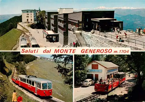 AK / Ansichtskarte  Monte-Generoso_1704m_Lugano_TI Gipfelrestaurant Bergbahn Bella Vista Bahnstation