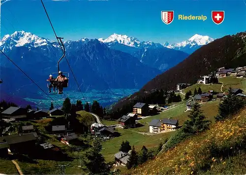 AK / Ansichtskarte  Riederalp_VS Fletschhorn Mischabel Matterhorn Weisshorn Sessellift