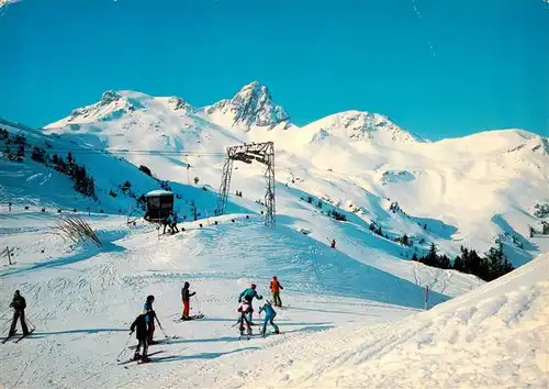 AK / Ansichtskarte  Flumserberg_SG Bergstation Skilift Seebenalp mit Leist und Saechsmoor