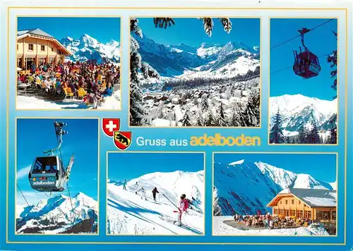 AK / Ansichtskarte  Adelboden_BE Sillerenbuehl Berggasthaus Schwebebahn Panorama Skipiste