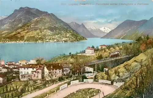 AK / Ansichtskarte  Paradiso_Lago_di_Lugano_TI Panorama verso Castagnola e Porlezza