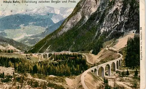 AK / Ansichtskarte  Albulabahn_GR Viadukt zwischen Berguen und Preda