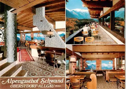 AK / Ansichtskarte 73921261 Oberstdorf Alpengasthof Schwand Gastraeume Terrasse