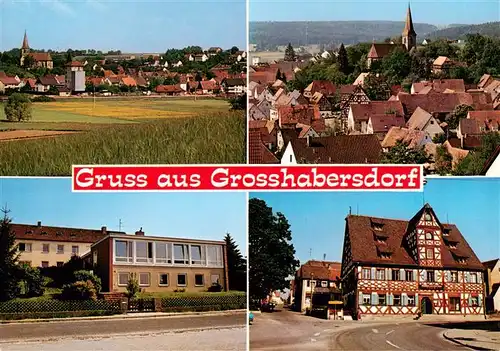 AK / Ansichtskarte  Grosshabersdorf Panorama Ortsansicht Schule Fachwerkhaus