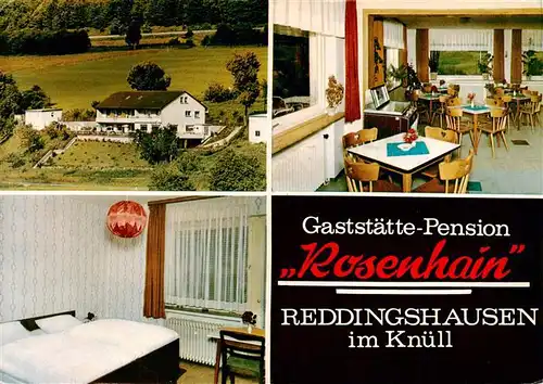 AK / Ansichtskarte  Reddingshausen Gaststaette Pension Rosenhain Gastraum Zimmer