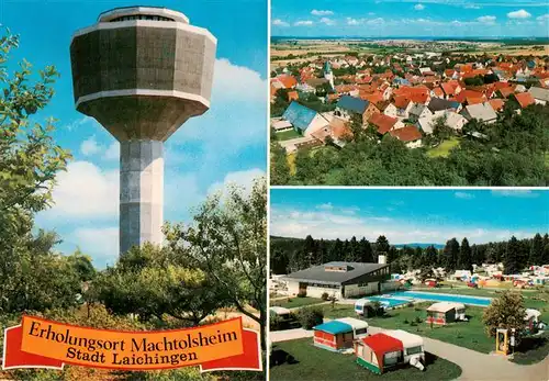 AK / Ansichtskarte 73921296 Machtolsheim Wasserturm Panorama mit Albhochflaeche Camping und Freizeitzentrum Heidehof