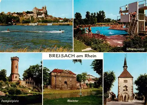 AK / Ansichtskarte 73921299 Breisach_Rhein Muenster Schwimmbad Festspielplatz Rheintor Radbrunnen