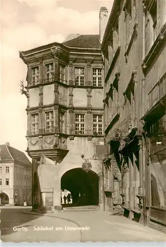 AK / Ansichtskarte  Goerlitz__Sachsen Schoenhof am Untermarkt Renaissancehaus