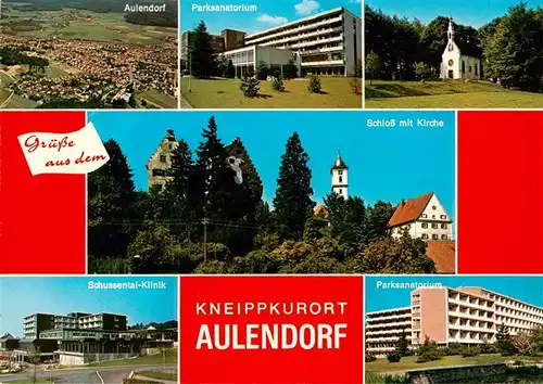 AK / Ansichtskarte  Aulendorf Fliegeraufnahme Parksanatorium Kirche Schloss Schussentalklinik