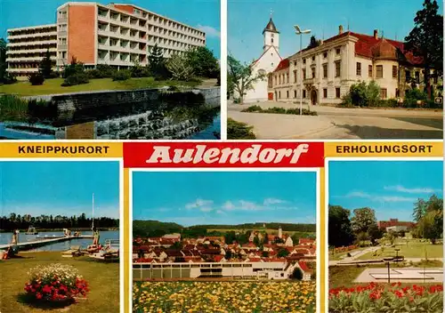 AK / Ansichtskarte 73921322 Aulendorf Parksanatorium KircheSchwimmbad Panorama Minigolfplatz