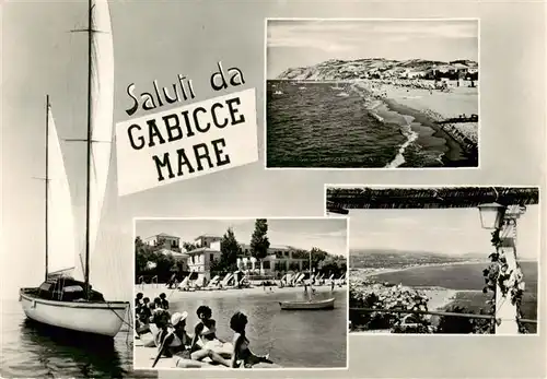 AK / Ansichtskarte  Gabicce_Mare_IT Segelpartie Strand Panorama