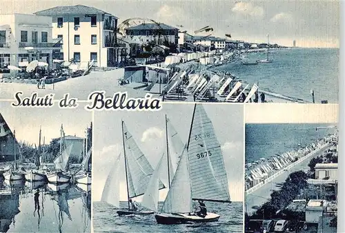 AK / Ansichtskarte 73921360 Bellaria_Rimini_IT Strand Hafen Segelpartie Strandpromenade