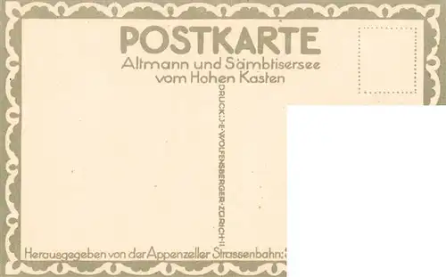 AK / Ansichtskarte  Altmann_2436m_IR mit Saembtisersee vom Hohen Kasten aus gesehen Litho