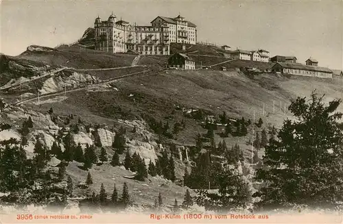 AK / Ansichtskarte  Rigi_Kulm Ansicht vom Rotstock aus Berghotel