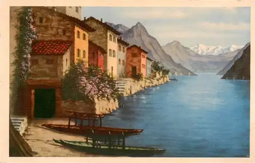 AK / Ansichtskarte  Gandria_Lago_di_Lugano Motivo del Pittore Serafino Giambonini Kuenstlerkarte