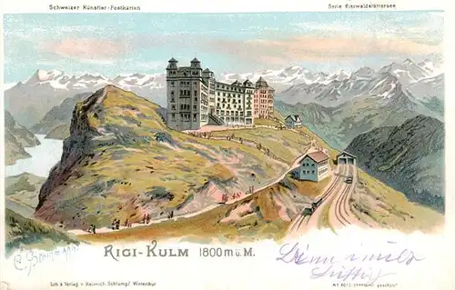 AK / Ansichtskarte  Rigi_Kulm Kulm Hotel mit Vierwaldstaettersee