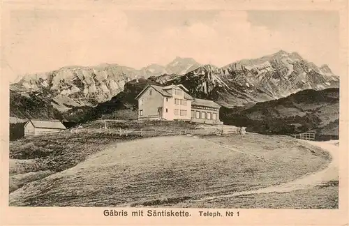 AK / Ansichtskarte  Gaebris_1251m_AR Gasthaus Gaebris mit Saentiskette