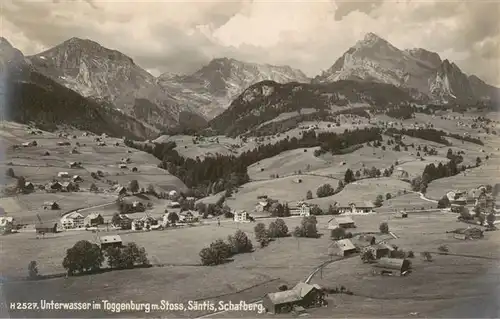 AK / Ansichtskarte  Unterwasser__Toggenburg_SG mit Stoss Saentis und Schafberg