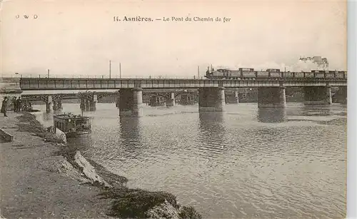 AK / Ansichtskarte  Asnieres_92-sur-Seine Le Pont du Chemin de fer