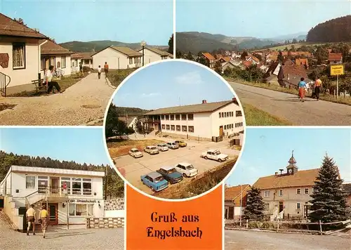 AK / Ansichtskarte  Engelsbach_Leinatal_Thueringen Bungalows der Urlaubersiedlung Teilansicht Hauptgebaeude Cafe Freundschaft Am Rat der Gemeinde