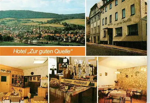 AK / Ansichtskarte 73921594 Brotterode Panorama Hotel zur guten Quelle Restaurant Thueringer Bueffet Quellenstube