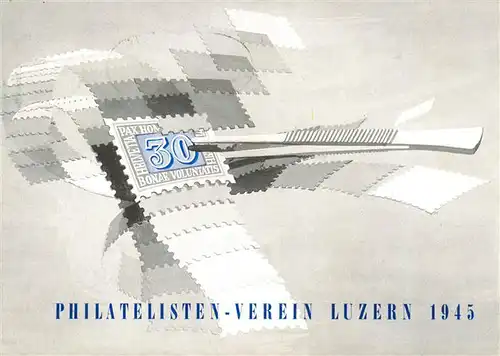 AK / Ansichtskarte  Luzern__LU Philatelisten Verein Luzern 1945 Einladung