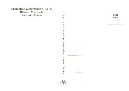 AK / Ansichtskarte 73921635 Eberbach_Rheingau_Eltville Ehem Zisterzienser Abtei Histor Weinkeltern