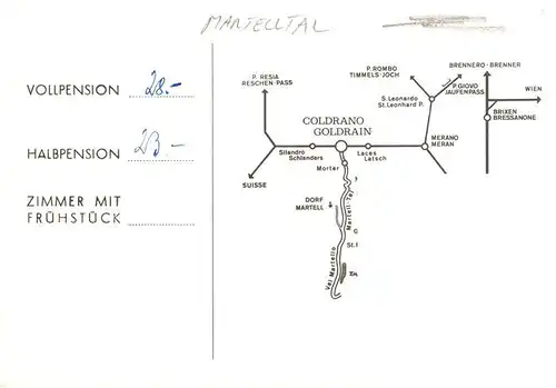 AK / Ansichtskarte  Martelltal_Bolzano_IT Gasthof zum See Gastraum Kapelle Seepartie