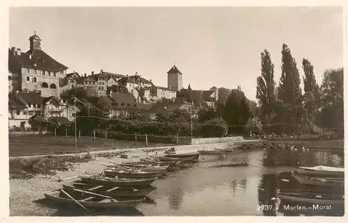 AK / Ansichtskarte  Murten_Morat_FR Panorama Bootsliegeplatz