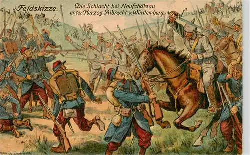 AK / Ansichtskarte  Neufchateau_88_Vosges Die Schlacht bei Neufchateau unter Herzog Albrecht von Wuerttemberg Feldskizze