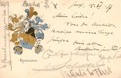 AK / Ansichtskarte  Geneve_GE Wappen der Burschenschaft Rhodania