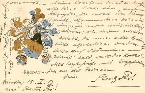 AK / Ansichtskarte  Geneve_GE Wappen der Burschenschaft Rhodania