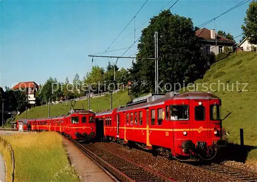 AK / Ansichtskarte 73921895 Eisenbahn_Railway_Chemin_de_Fer Schweiz SZU Sihltalbahn BDe 4/4 Nr.92 + 95 