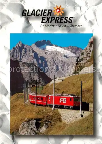 AK / Ansichtskarte 73921901 Eisenbahn_Railway_Chemin_de_Fer Glacier Express St. Moritz Davos Zermatt