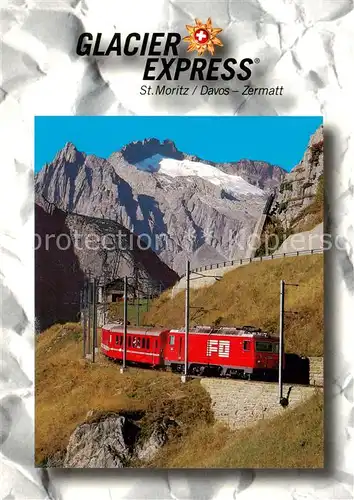 AK / Ansichtskarte  Eisenbahn_Railway_Chemin_de_Fer Glacier Express St. Moritz Davos Zermatt