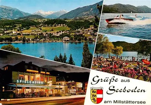 AK / Ansichtskarte  Seeboden_Millstaettersee_Kaernten_AT Panorama Bootspartie Liegewiese Spielcasino