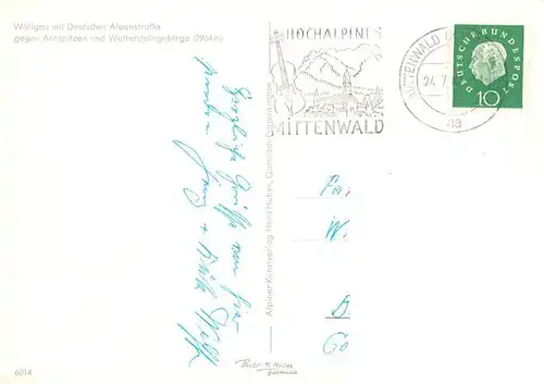 AK / Ansichtskarte 73921943 Wallgau mit Deutscher Alpenstrasse Arnspitzen und Wettersteingebirge