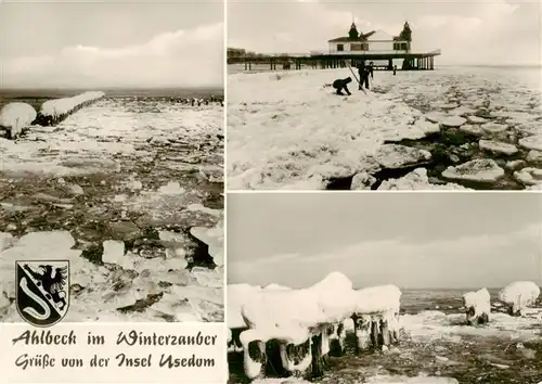 AK / Ansichtskarte  Ahlbeck_Ostseebad Winterzauber Seebruecke Mole