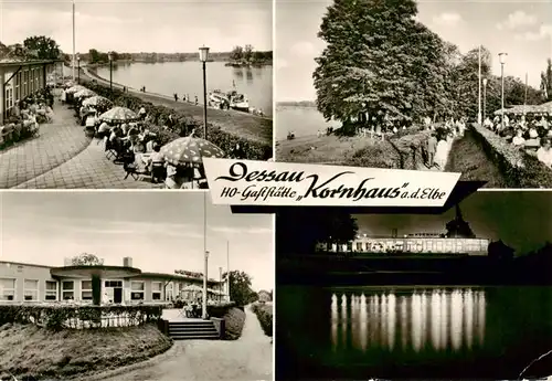 AK / Ansichtskarte 73922035 Dessau-Rosslau HO Gaststaette Kornhaus Elbepartie Teilansichten