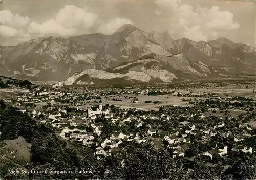 AK / Ansichtskarte  Mels_SG Panorama mit Sargans und Falknis