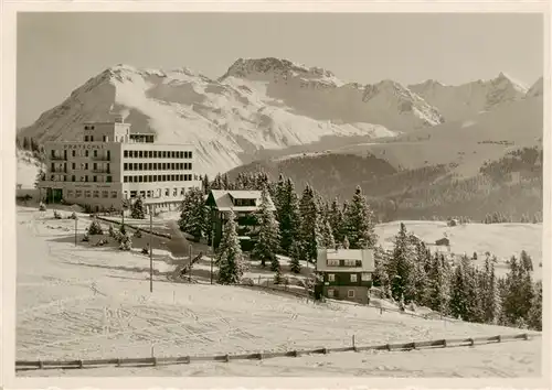 AK / Ansichtskarte  Arosa_GR Hotel Praetschli Winterpanorama Alpen