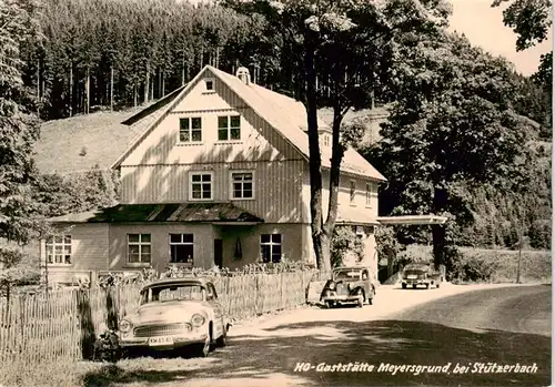 AK / Ansichtskarte  Stuetzerbach HO-Gaststaette Meyersgrund Handabzug