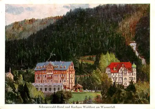 AK / Ansichtskarte 73922111 Triberg Schwarzwald-Hotel und Kurhaus Waldlust Kuenstlerkarte