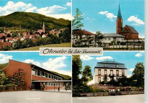 AK / Ansichtskarte  Oberweier_Friesenheim_Lahr Teilansichten Kirche Schule Rathaus