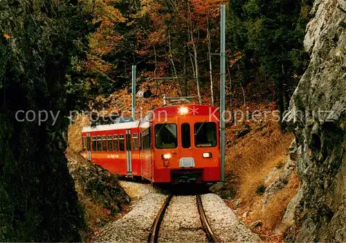 AK / Ansichtskarte 73922165 Eisenbahn_Railway_Chemin_de_Fer Chemin de fer Nyon St.Cergue La Cure Automotrice Electrique Be 4/4 201
