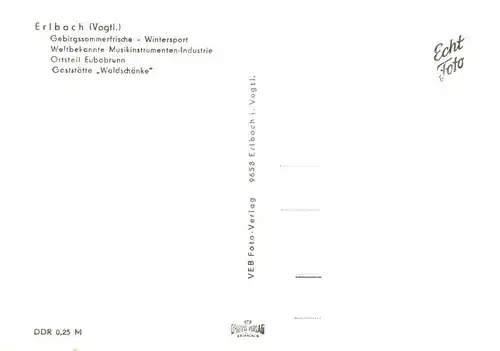 AK / Ansichtskarte  Erlbach__Vogtland OT Eubobrunn Gaststaette Waldschaenke