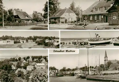 AK / Ansichtskarte  Wustrow_Ostseebad Ortspartien Strand Panorama Segelboothafen